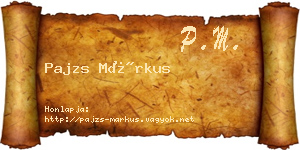 Pajzs Márkus névjegykártya